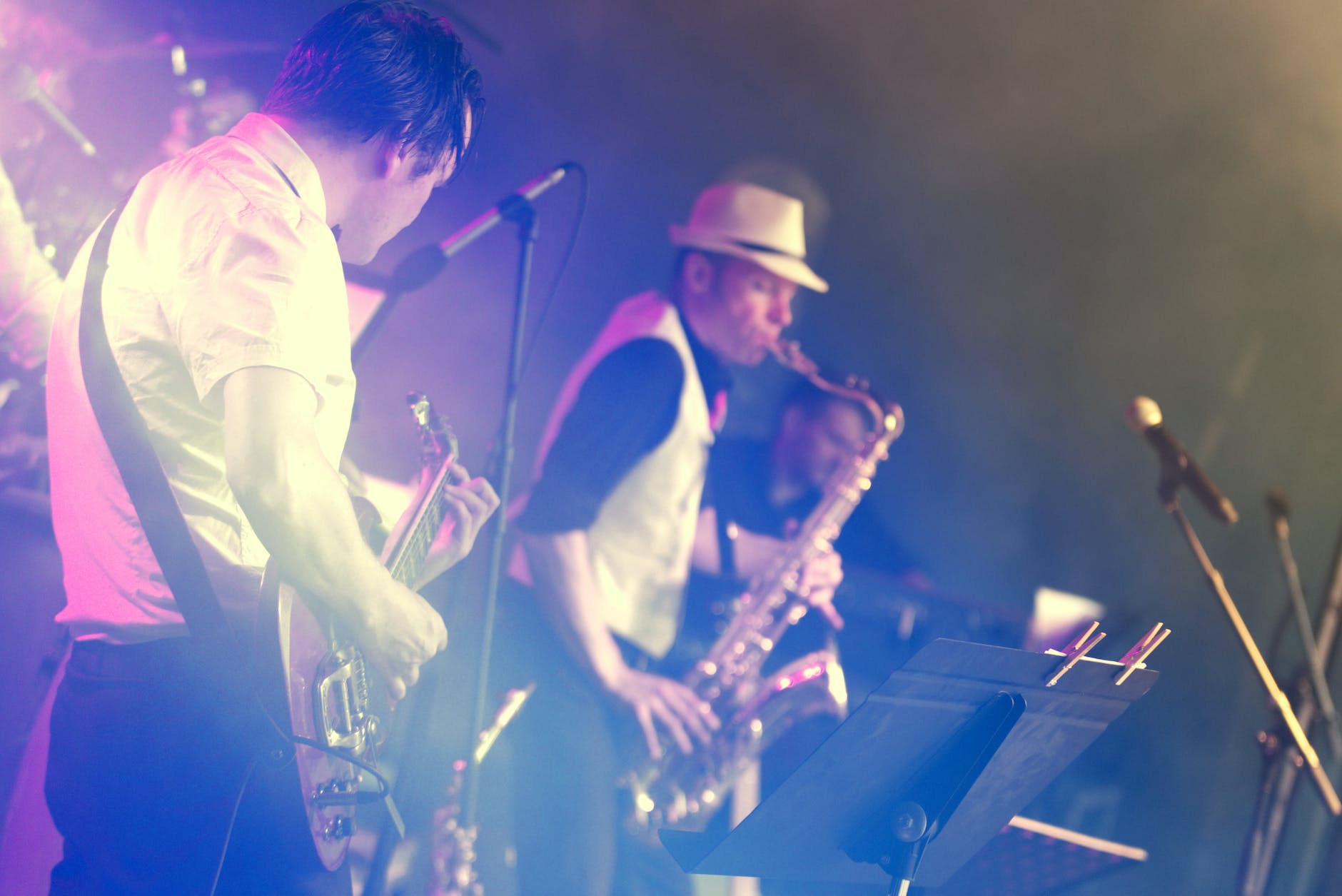 man playing saxophone